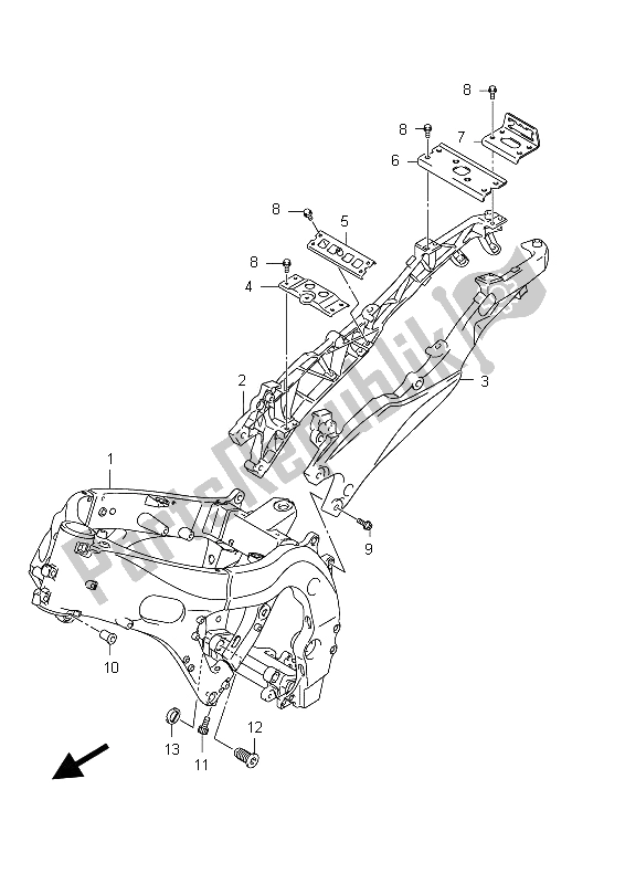 Wszystkie części do Ramka (gsx-r600 E21) Suzuki GSX R 600 2012