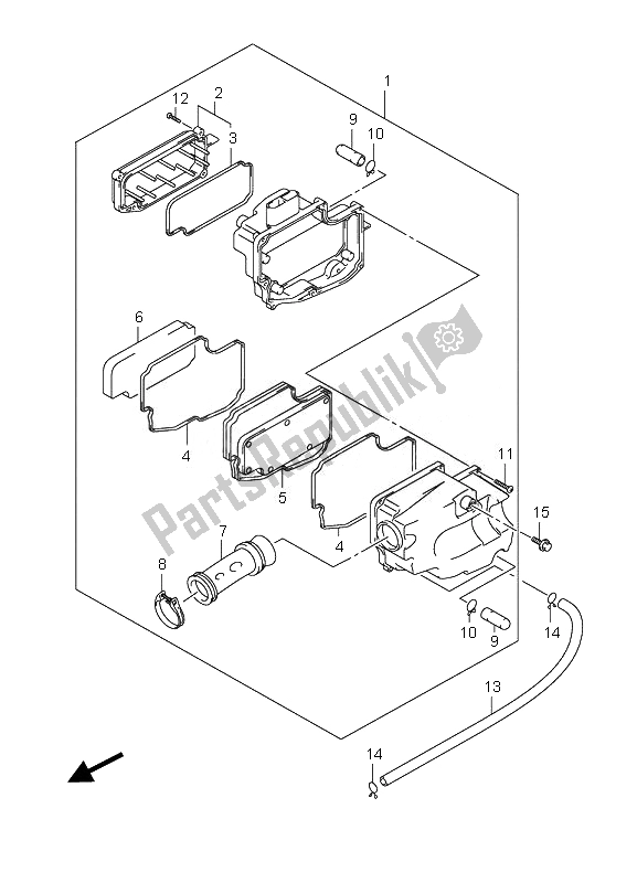 All parts for the Air Cleaner of the Suzuki LT Z 90 4T Quadsport 2010