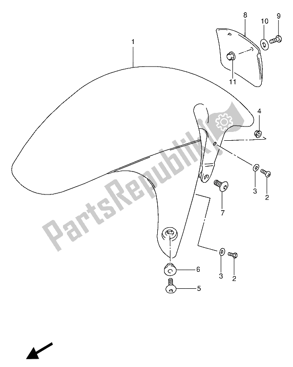 Todas las partes para Guardabarros Delantero de Suzuki GSX R 1100W 1994