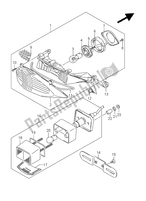 Tutte le parti per il Luce Di Combinazione Posteriore del Suzuki GSX 1250 FA 2011