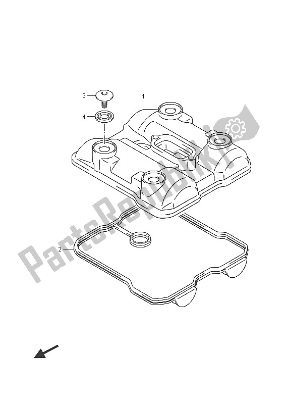 All parts for the Cylinder Head Cover of the Suzuki LT A 750 XPZ Kingquad AXI 4X4 2016