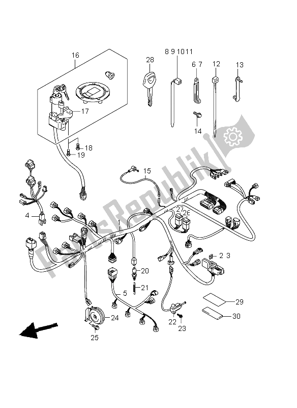 All parts for the Wiring Harness (gsf1250s) of the Suzuki GSF 1250 Nassa Bandit 2009