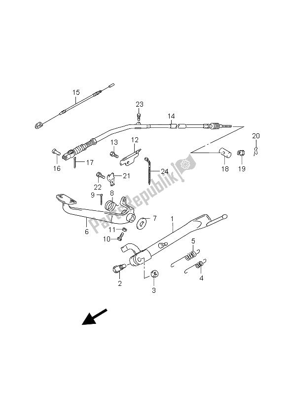 All parts for the Rear Brake of the Suzuki GZ 125 Marauder 2006