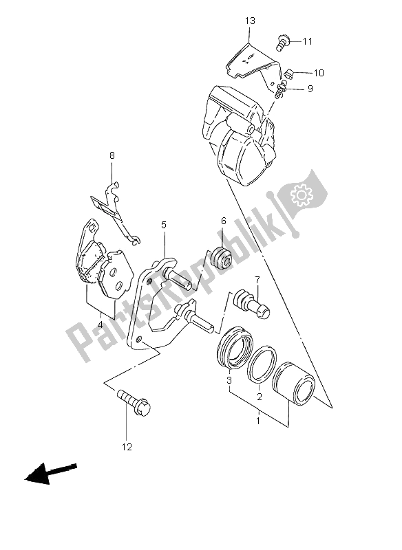 Toutes les pièces pour le étrier Avant du Suzuki GN 125E 1995