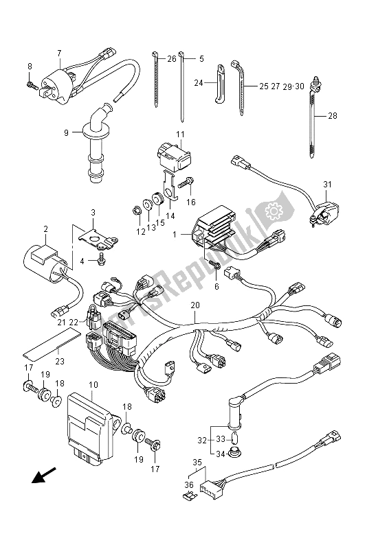 Toutes les pièces pour le électrique du Suzuki RM Z 450 2011