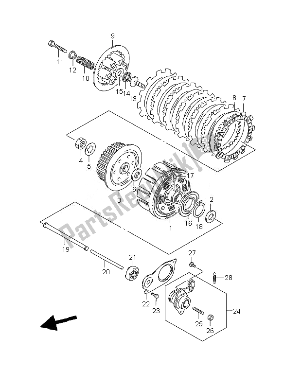 Tutte le parti per il Frizione del Suzuki GS 500 EF 2007