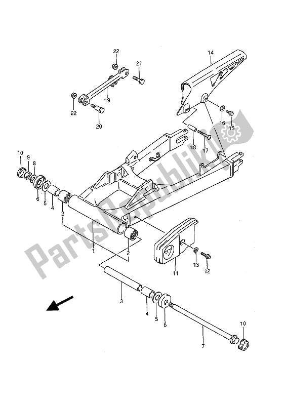 Toutes les pièces pour le Bras Oscillant Arrière du Suzuki GSX 1100F 1991