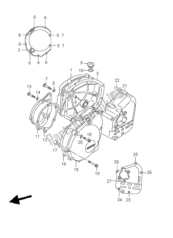 Alle onderdelen voor de Carter Deksel van de Suzuki GSF 1200 Nsnasa Bandit 2006