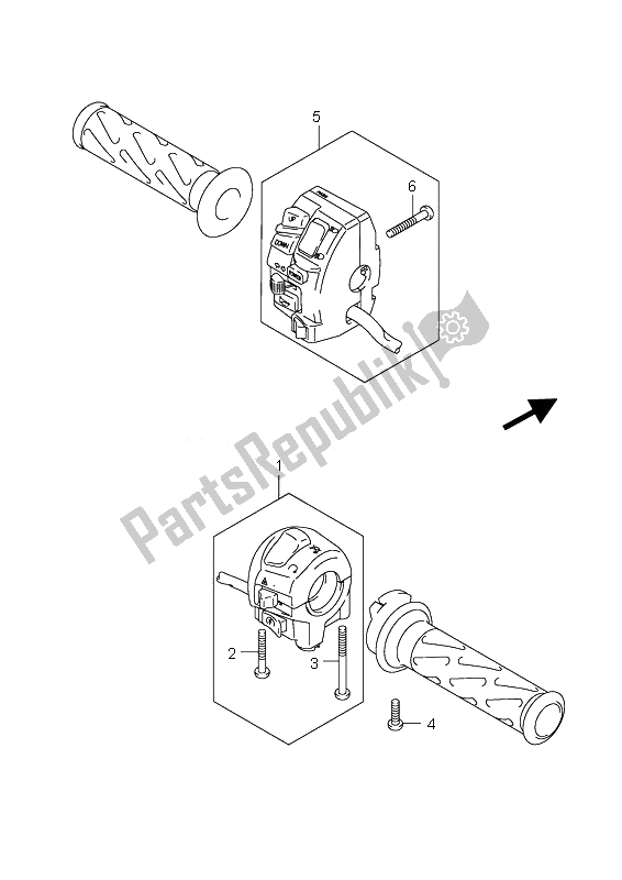 All parts for the Handle Switch (an650) of the Suzuki AN 650A Burgman Executive 2010