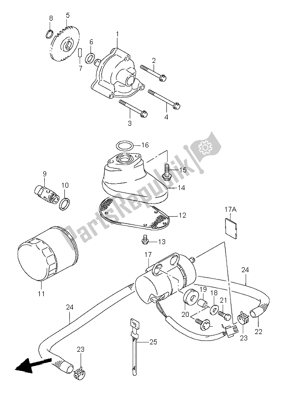 All parts for the Oil Pump & Fuel Pump of the Suzuki VL 1500 Intruder LC 1998