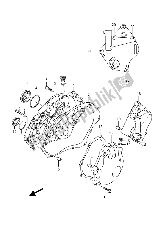 Tutte le parti per il Coperchio Del Carter del Suzuki GSX R 1000Z 2014