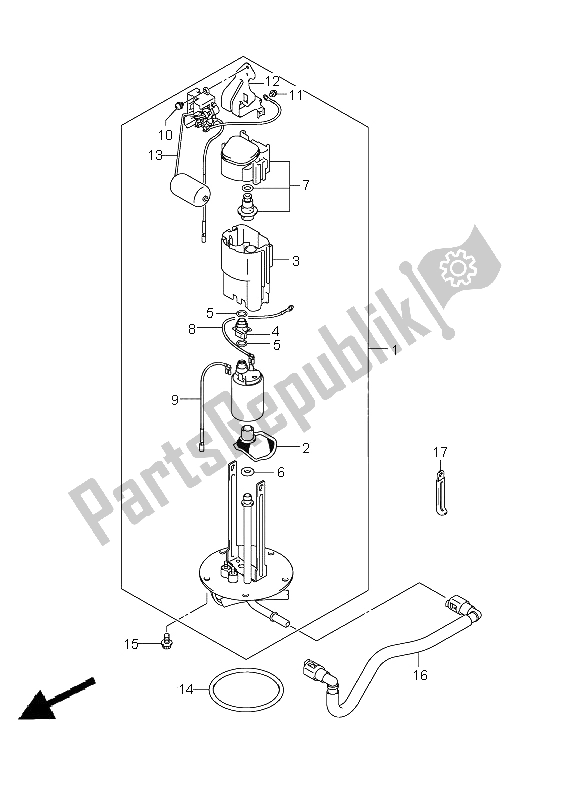 All parts for the Fuel Pump of the Suzuki DL 650A V Strom 2011