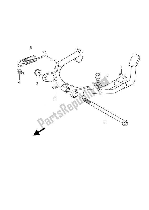 All parts for the Stand of the Suzuki UX 150 Sixteen 2010