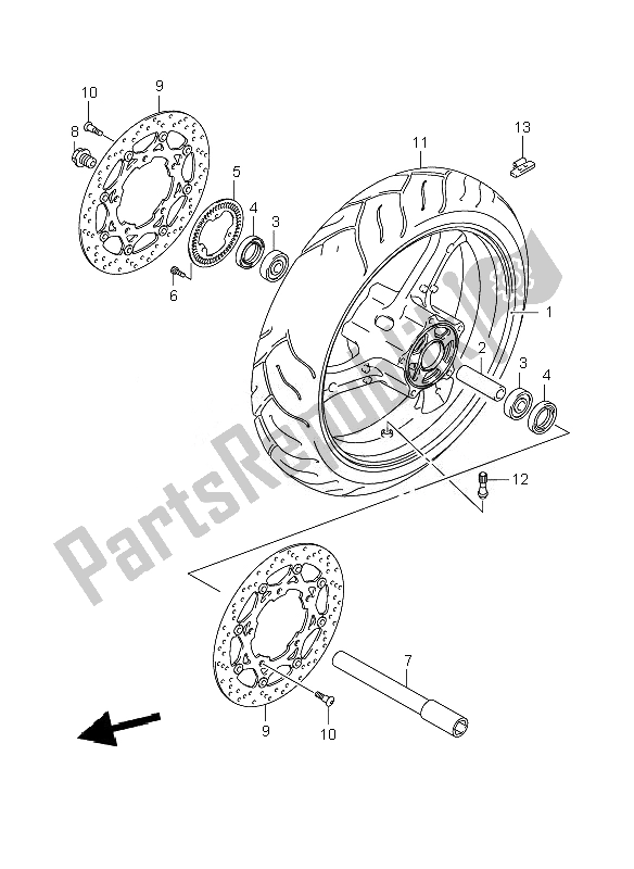 Todas las partes para Rueda Delantera (gsf1250a-sa) de Suzuki GSF 1250 Nsnasa Bandit 2007