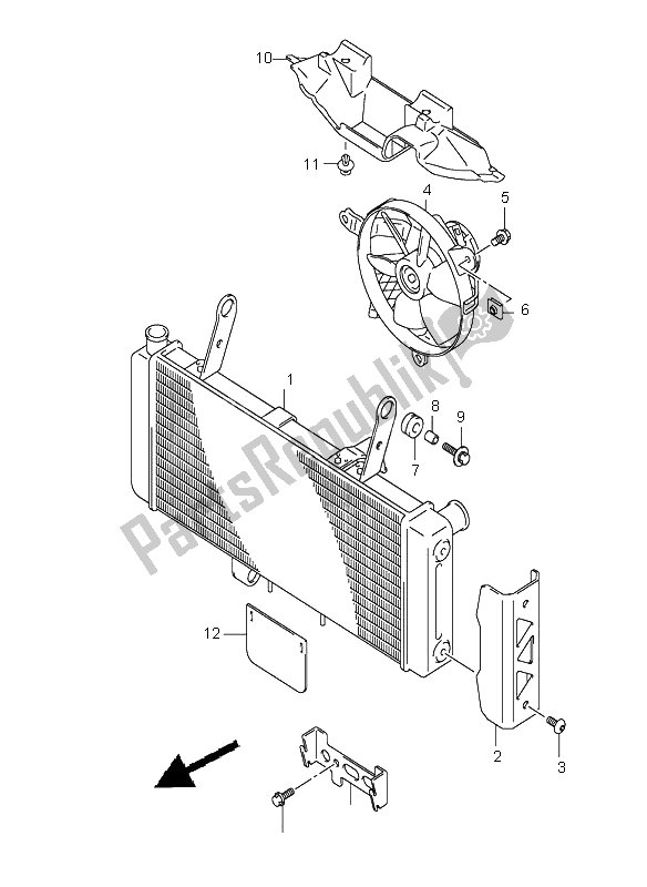 All parts for the Radiator of the Suzuki SV 650 NS 2004