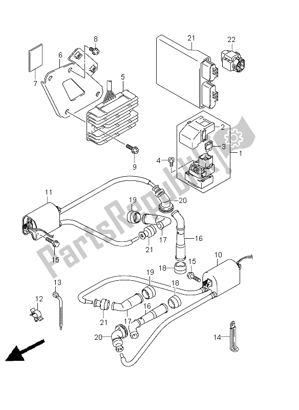 Tutte le parti per il Elettrico (dl650 E2) del Suzuki DL 650A V Strom 2011