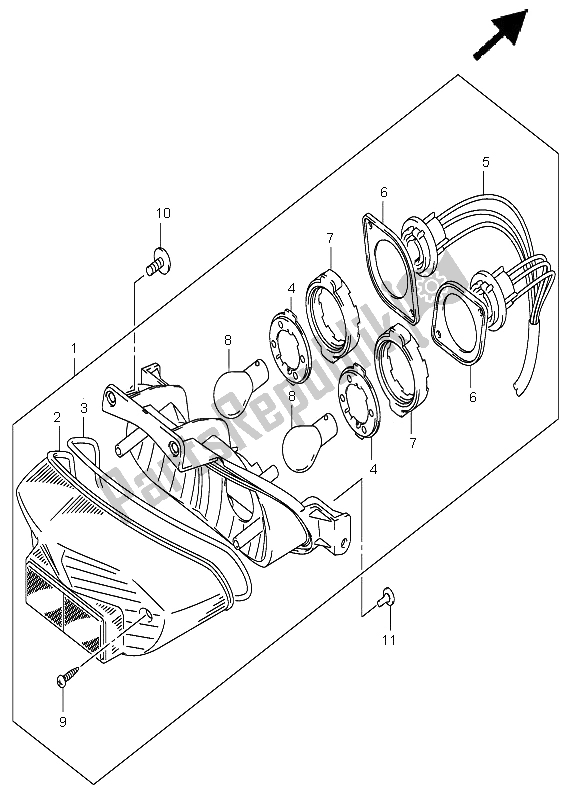 Alle onderdelen voor de Achterlicht van de Suzuki GSX R 600 2002