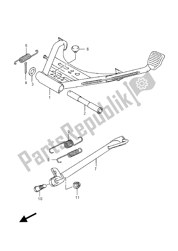 All parts for the Stand of the Suzuki UH 200A Burgman 2015