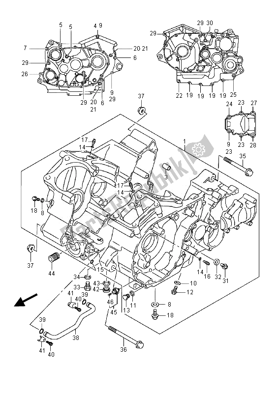 All parts for the Crankcase of the Suzuki VL 800 CT Intruder 2014