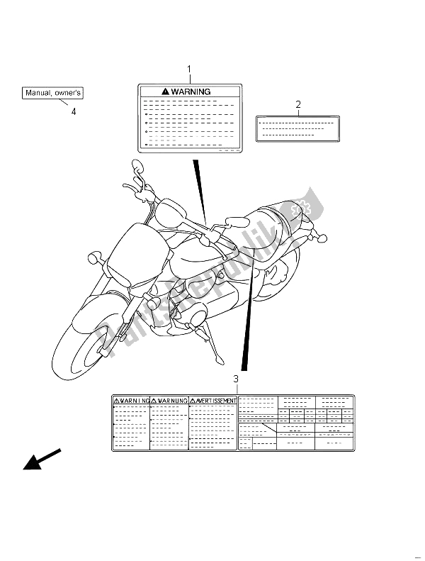 Wszystkie części do Etykieta (vzr1800z E02) Suzuki VZR 1800 NZR M Intruder 2011