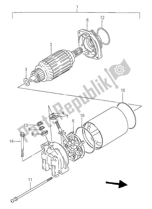 Tutte le parti per il Motore Di Avviamento del Suzuki VS 800 Intruder 1995