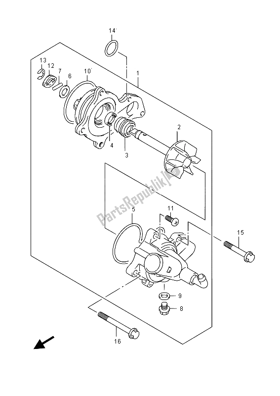 Todas las partes para Bomba De Agua de Suzuki LT A 500 XZ Kingquad AXI 4X4 2015