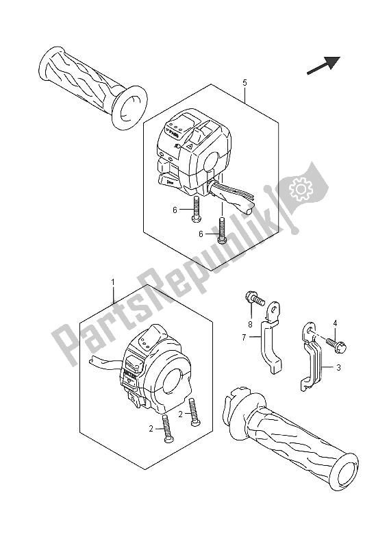 All parts for the Handle Switch of the Suzuki GSX R 750 2016