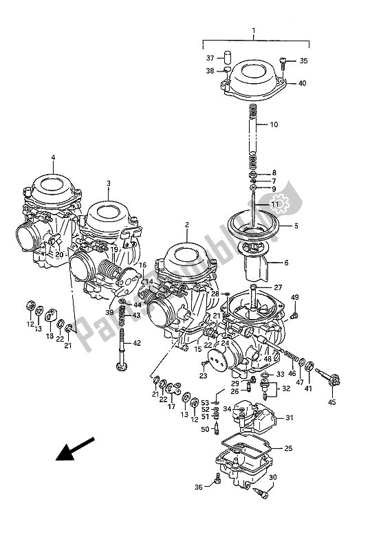 Toutes les pièces pour le Carburateur du Suzuki GSX 1100G 1994