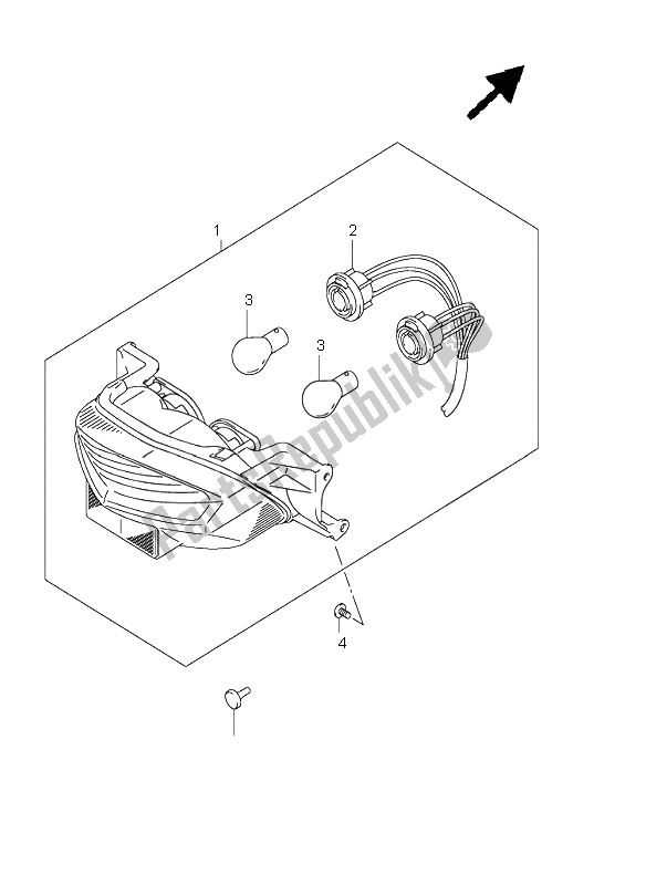 All parts for the Rear Combination Lamp of the Suzuki GSX 1400 2005