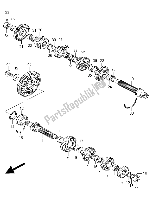 All parts for the Transmission of the Suzuki VLR 1800R C 1800 Intruder 2008