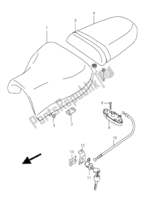 Toutes les pièces pour le Siège du Suzuki GSX R 600 2001