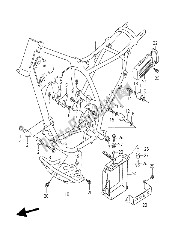 Tutte le parti per il Telaio del Suzuki DR 350 SE 1998