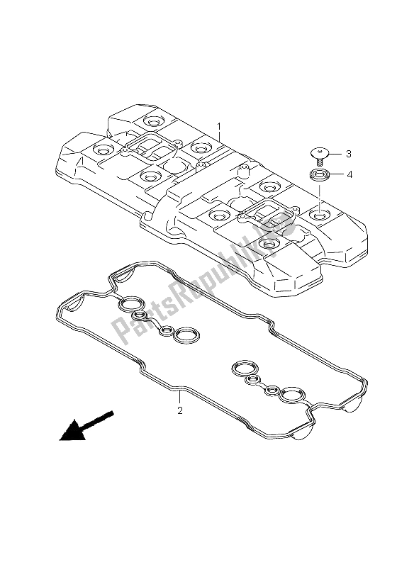 All parts for the Cylinder Head Cover of the Suzuki GSX 650 FA 2009