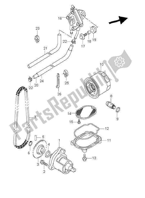 Tutte le parti per il Pompa Dell'olio E Pompa Del Carburante del Suzuki VL 800Z Volusia 2003