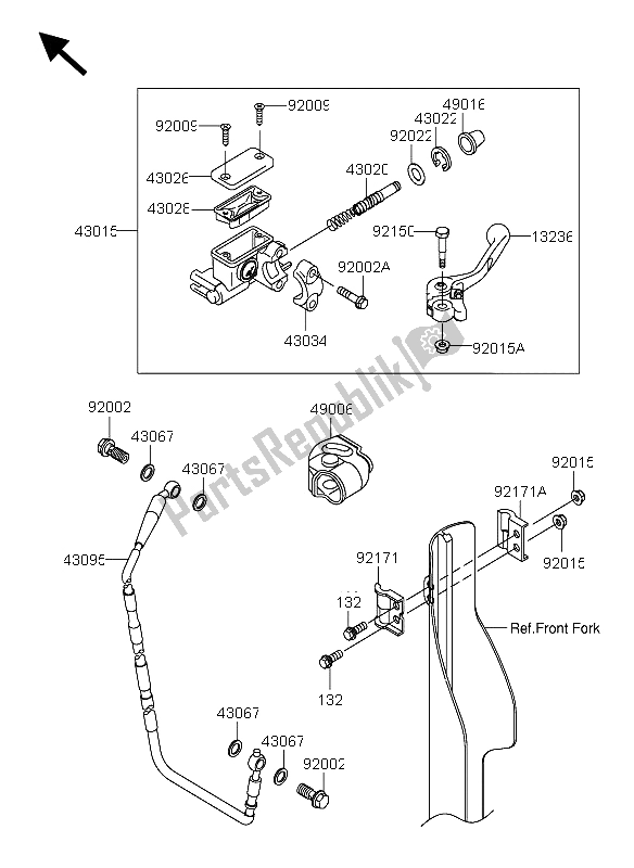 Wszystkie części do Przedni Cylinder G?ówny Suzuki RM Z 250 2004