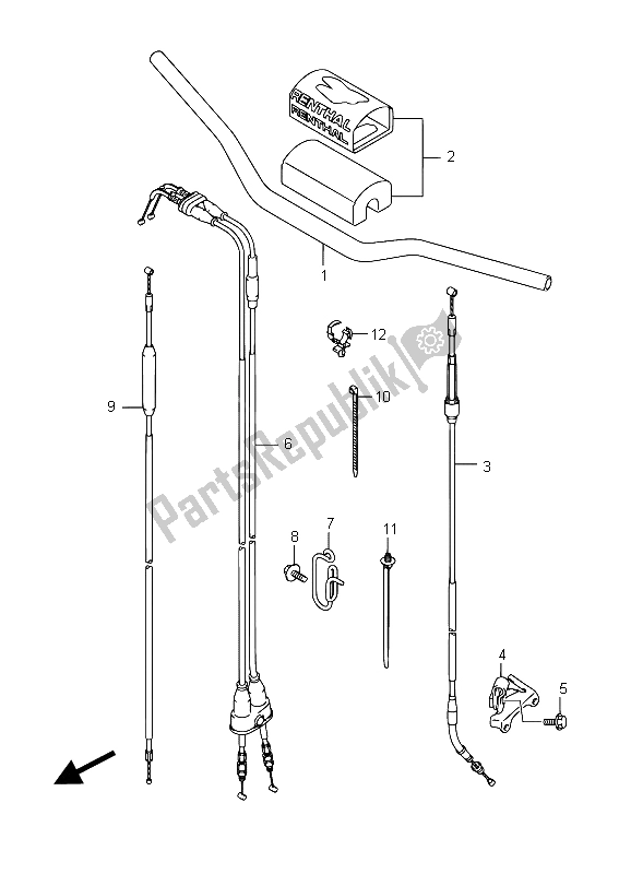All parts for the Handlebar of the Suzuki RM Z 250 2015