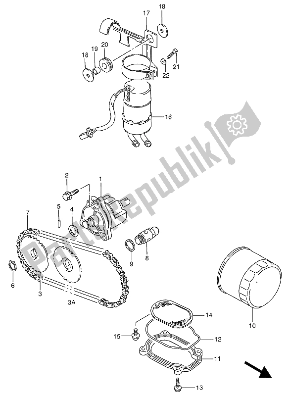 Toutes les pièces pour le Pompe à Huile Et Pompe à Carburant du Suzuki VS 800 GL Intruder 1994