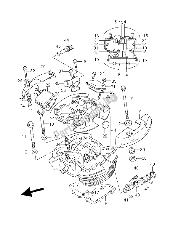 Tutte le parti per il Testata Anteriore del Suzuki VL 800C Volusia 2006