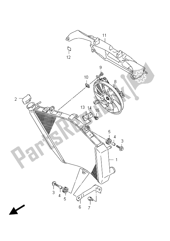All parts for the Radiator (gsx-r750uf E21) of the Suzuki GSX R 750 2012
