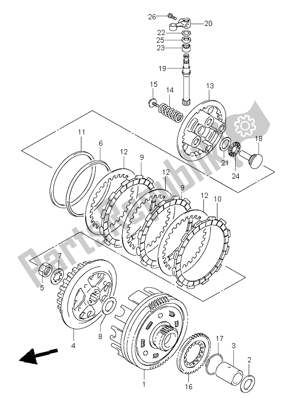 Toutes les pièces pour le Embrayage du Suzuki VL 250 Intruder 2004