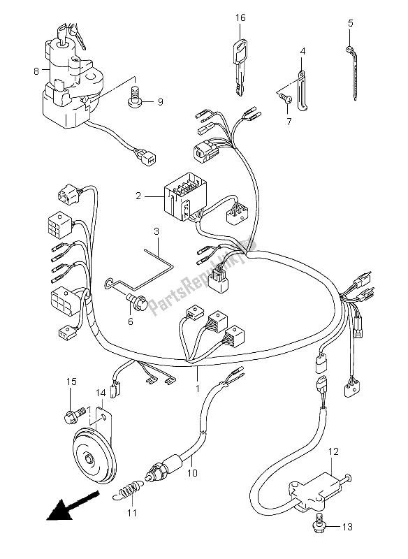 Tutte le parti per il Cablaggio Elettrico del Suzuki GZ 125 Marauder 2003