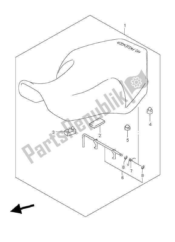 All parts for the Seat of the Suzuki LT 80 Quadsport 2004