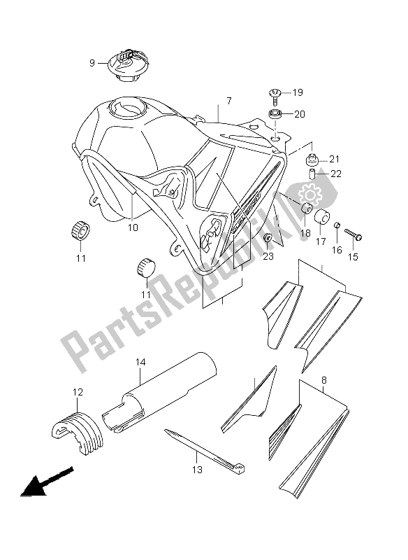 Wszystkie części do Zbiornik Paliwa Suzuki DR Z 400S 2008