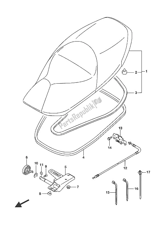 Tutte le parti per il Posto A Sedere del Suzuki UH 125A Burgman 2016