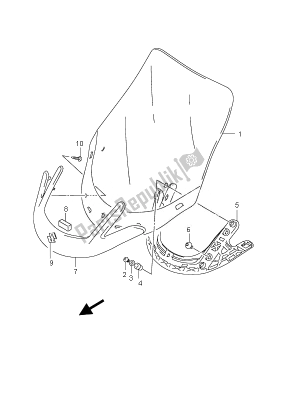 Toutes les pièces pour le Pare-brise (an650) du Suzuki AN 650A Burgman Executive 2007