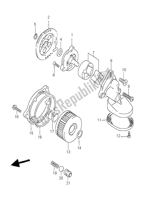 Tutte le parti per il Pompa Dell'olio del Suzuki DR 350 SE 1998