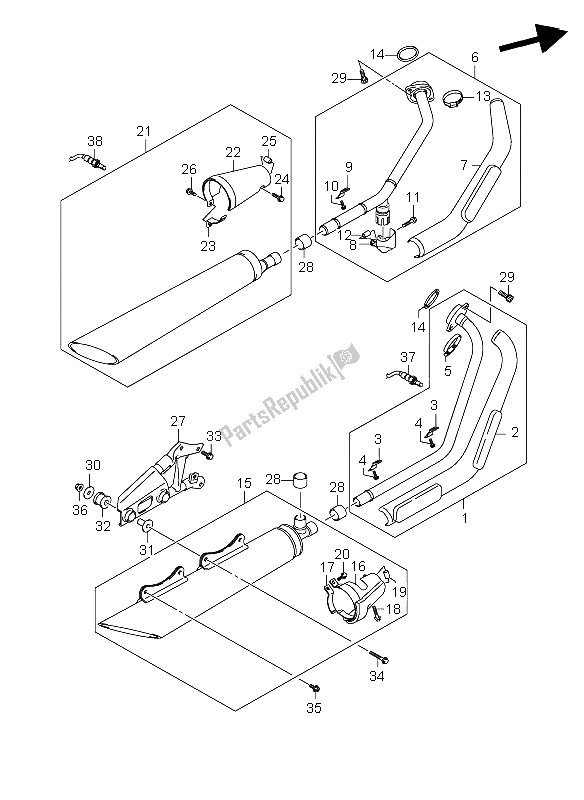 Tutte le parti per il Silenziatore del Suzuki C 800 VL 2009