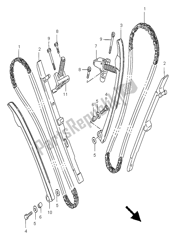Toutes les pièces pour le Chaîne De Came du Suzuki VS 800 Intruder 2005