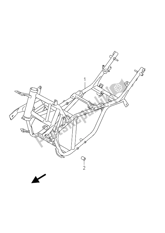 All parts for the Frame of the Suzuki AN 650A Burgman Executive 2012