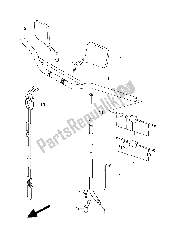 All parts for the Handle Bar of the Suzuki DR Z 400S 2008